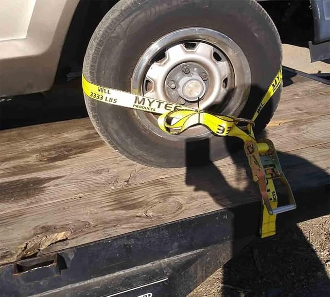 Mytee Products 2" x14' Lasso Ratchet Strap Flat Hook Wheel Net Auto Tow Towing Tie Down