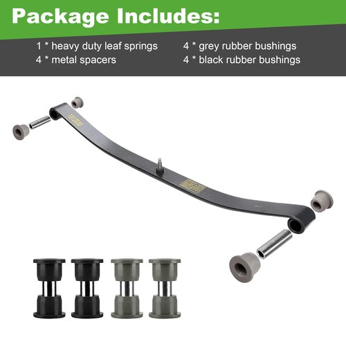 10L0L Golf Cart Heavy Duty Front Leaf Spring Kit with Bushings & Sleeves Compatible with Club Car DS 1981-up & Precedent 2004-2008, OEM# 1012030 1012322 1013867 1015108