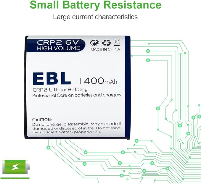 EBL CR-P2 Lithium Photo Battery 6V 1400mAh | Compatible