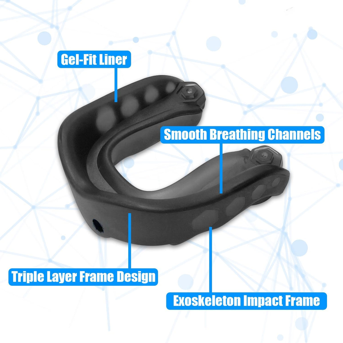 Skiennix Sports Mouth Guard - 2 Pack for Kids | Includes Strap & Box for Football, Basketball, MMA