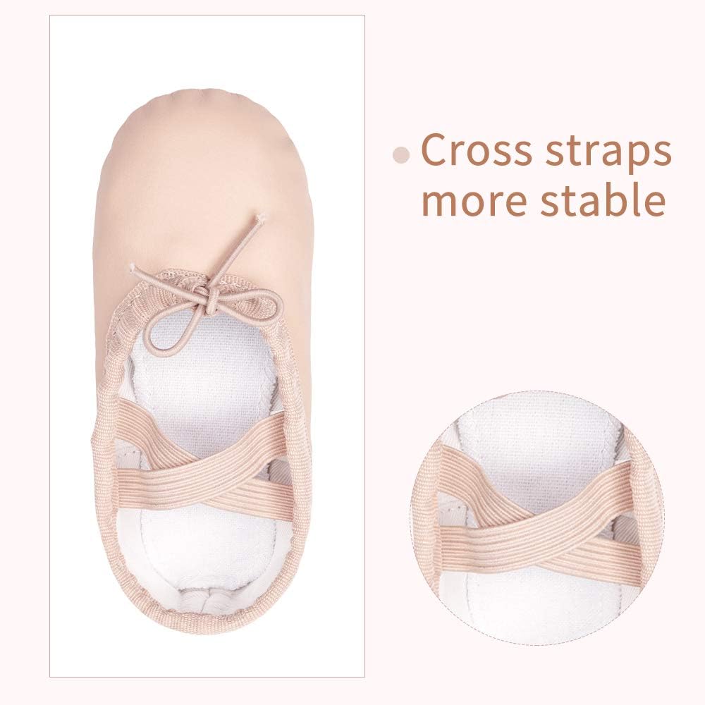 Stelle Ballet Shoes - Soft Leather Toddler & Kids Ballet Slippers for Dance | Comfortable Fit