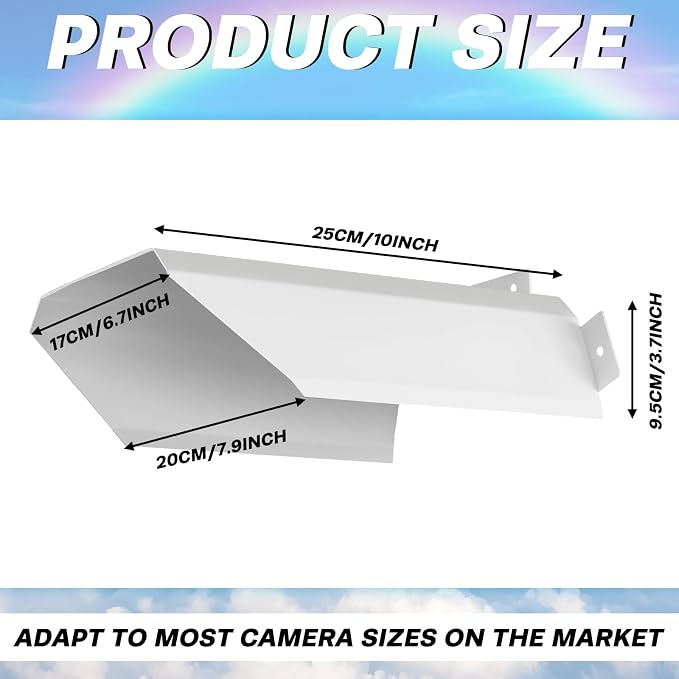 Moxweyeni 2 Pack Universal Metal Security Camera Cover Aluminum Waterproof Sun