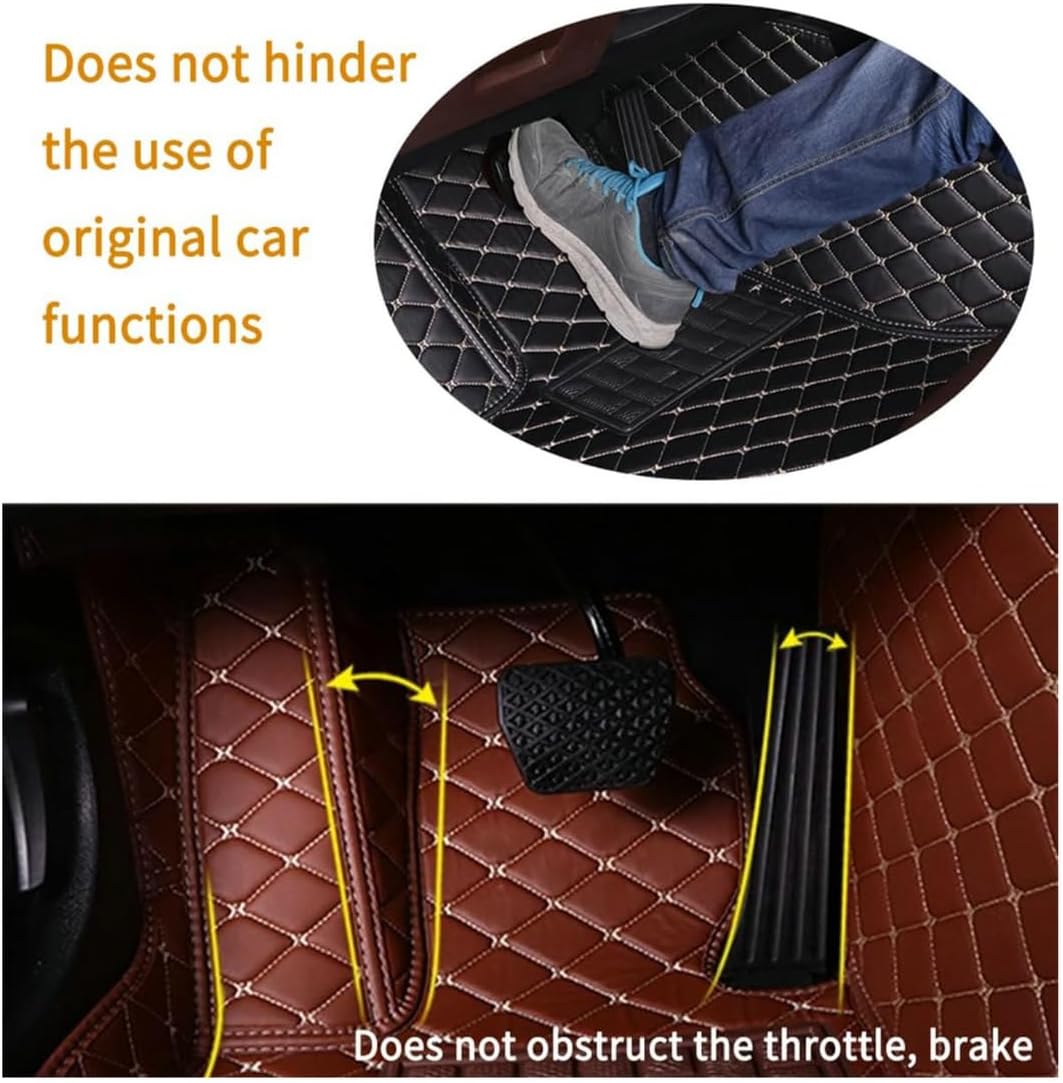 Custom Personalized Floor Mats for Cars，Luxury Full Coverage All Car Floor Mats，Anti-Slip Leather Car Mat Set ，Custom Floor Mats for 99% of Cars, Trucks & SUVs. (Black Green)