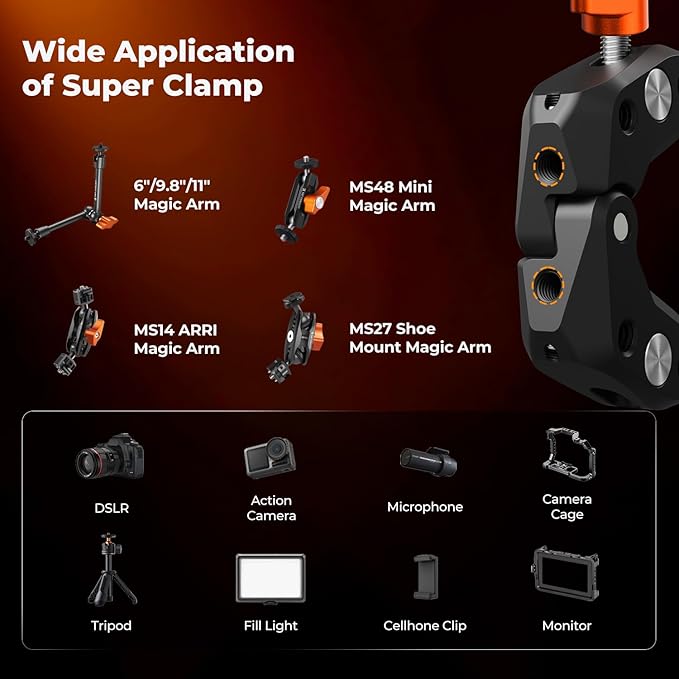 K&F CONCEPT 2 Pack Camera Mount Clamp, Super Crab Clamp