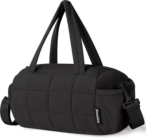 Noozion Mini Gym Bag - Lightweight Quilted Duffle with Wet Pocket & Adjustable Strap | 12 Inch for Yoga, Pilates & Daily Use