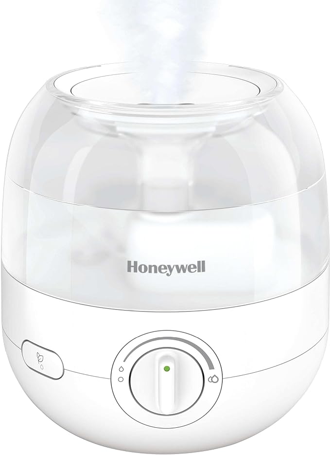 Honeywell Mini Cool Mist humidifier, Easy to Fill and Clean, humidifier for small Bedroom, Kids Rooms, or office. Ultra Quiet Operation and Auto Shut-Off - White, HUL525W