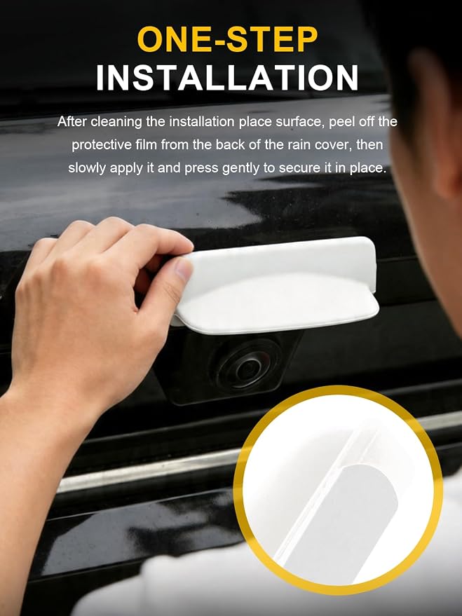 Car Camera Lens Protector 4-Pack + Backup Camera Rain Shield 2-Pack,