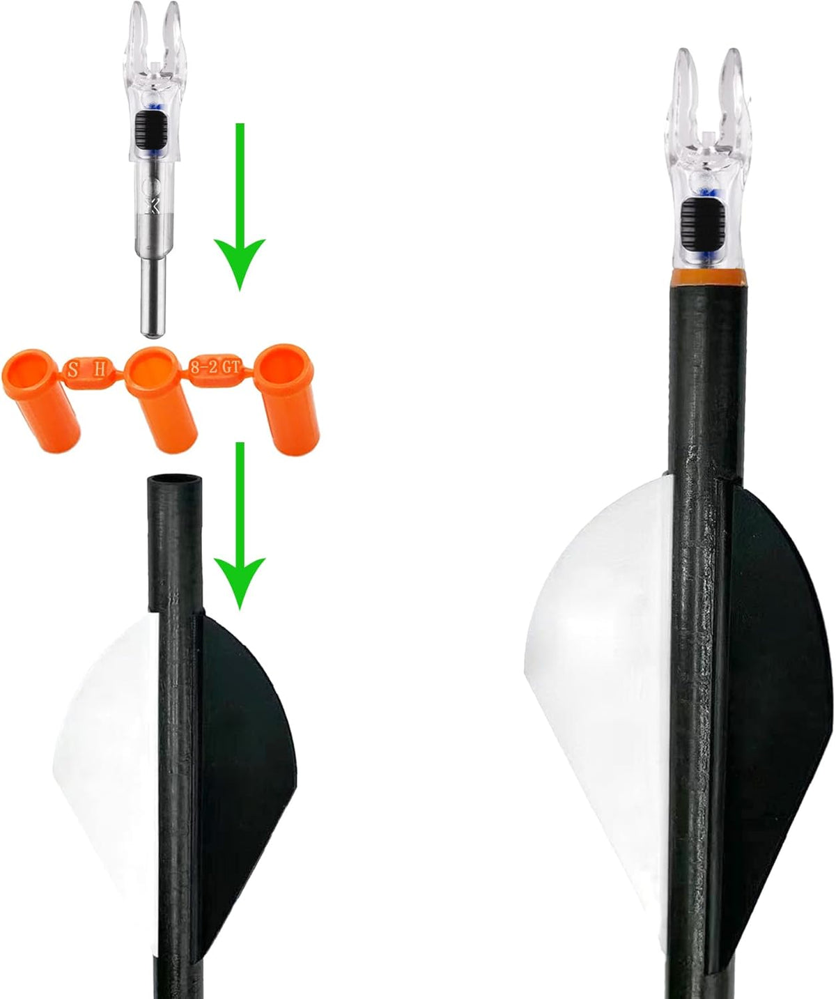 Skiennix High-Visibility LED Arrow Nocks - 6PCS with ON/OFF Switch | Fits .204-.246 Diameter