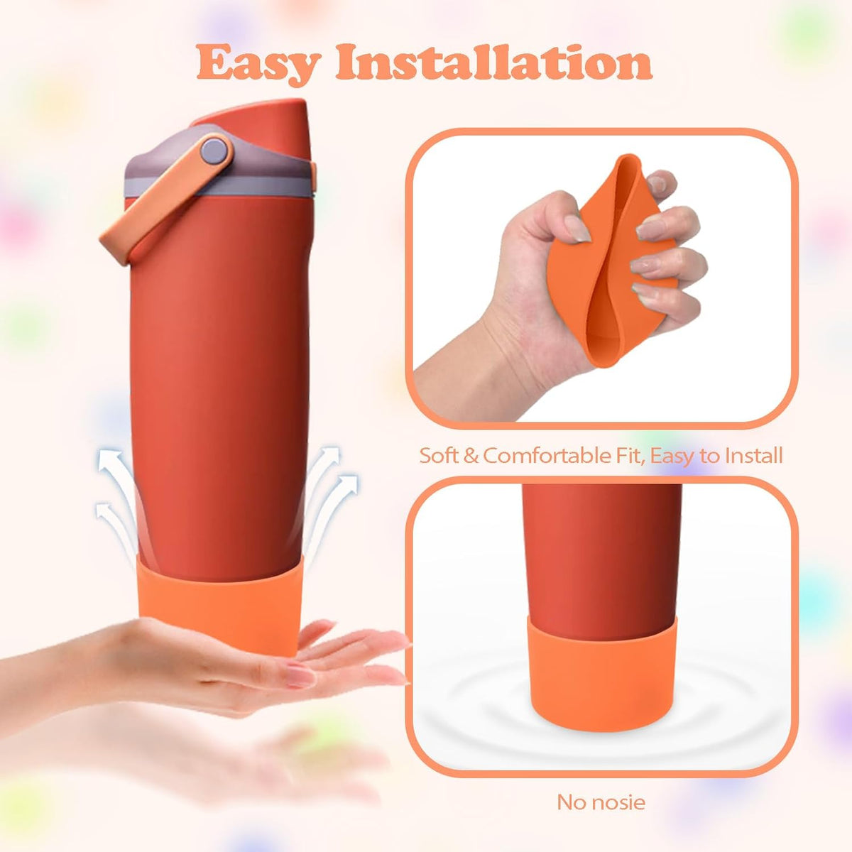 Owala Silicone Boot - Non-Slip, Scratch-Resistant Stability Enhancer for 30oz & 40oz Bottles | Terracotta Sunset
