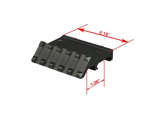 Lion Gears BridgeMount® Low Profile Tactical Picatinny/Weaver 45 Degree Pro Mount, 2.16" Long with 5 Slots, BM05D45
