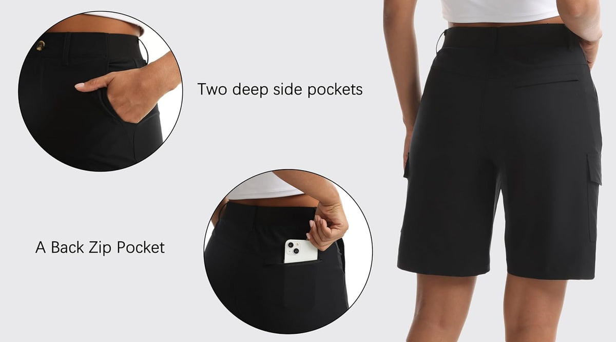 Skiennix Women's Lightweight Hiking Shorts - Comfortable Cargo Design with Pockets for Outdoor Activities