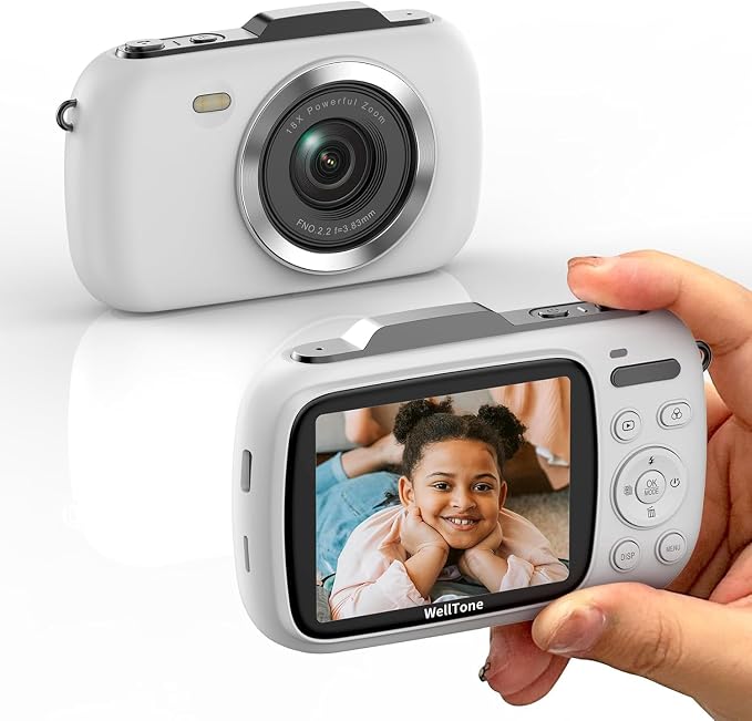 WellTone Digital Camera Kids 4K Video 64MP Photography Cameras, Compact 18X