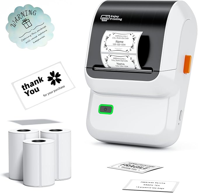Ponek Label Maker Machine with 3 Tapes, M100 Bluetooth Label Printer, Versatile