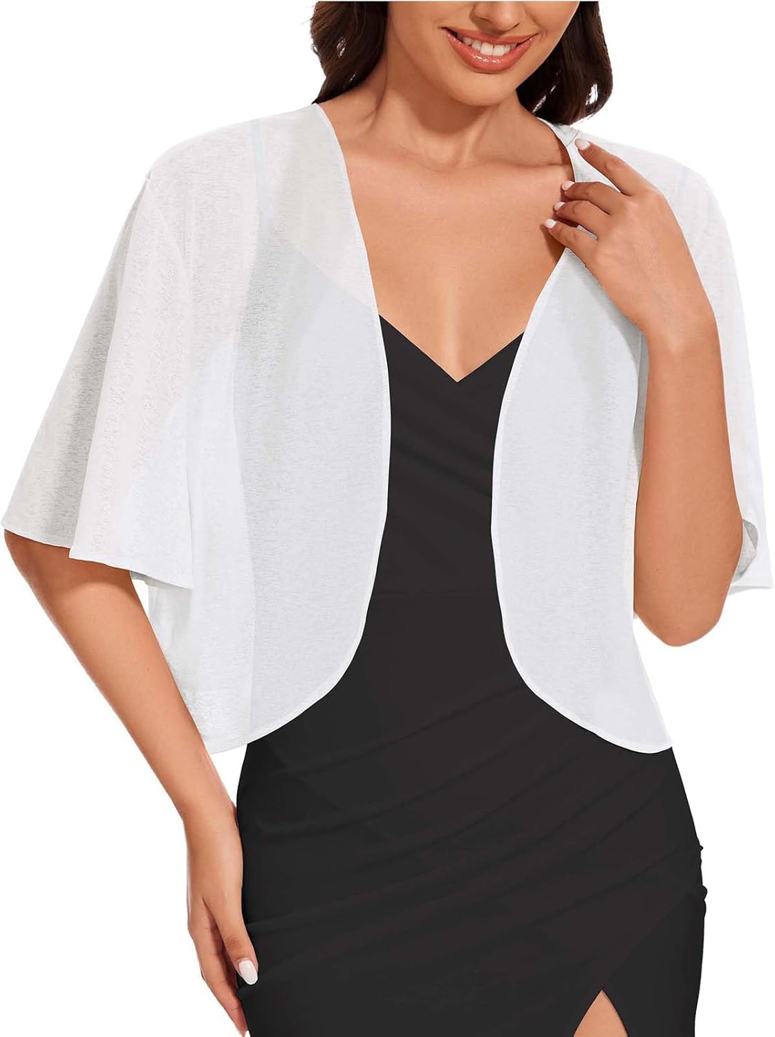 Skiennix Women’s Bolero Shrug Cardigan - Sheer Open Front Kimono for Evening Dresses
