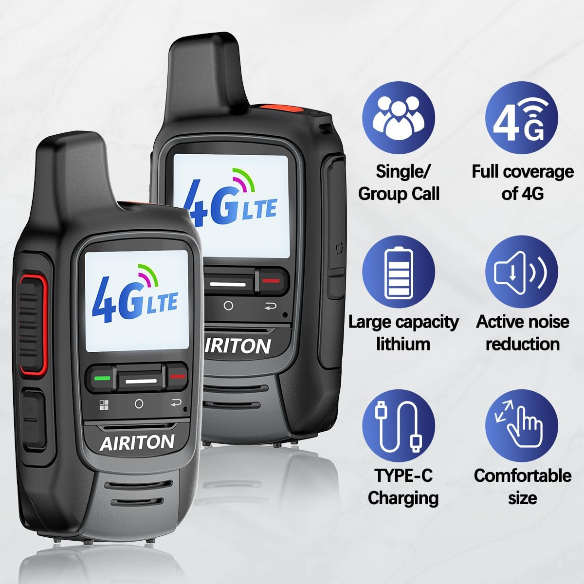 Skiennix Walkie Talkies - Unlimited Nationwide Range | 4G Long-Distance Two-Way Radio with Headset (5000 Miles)