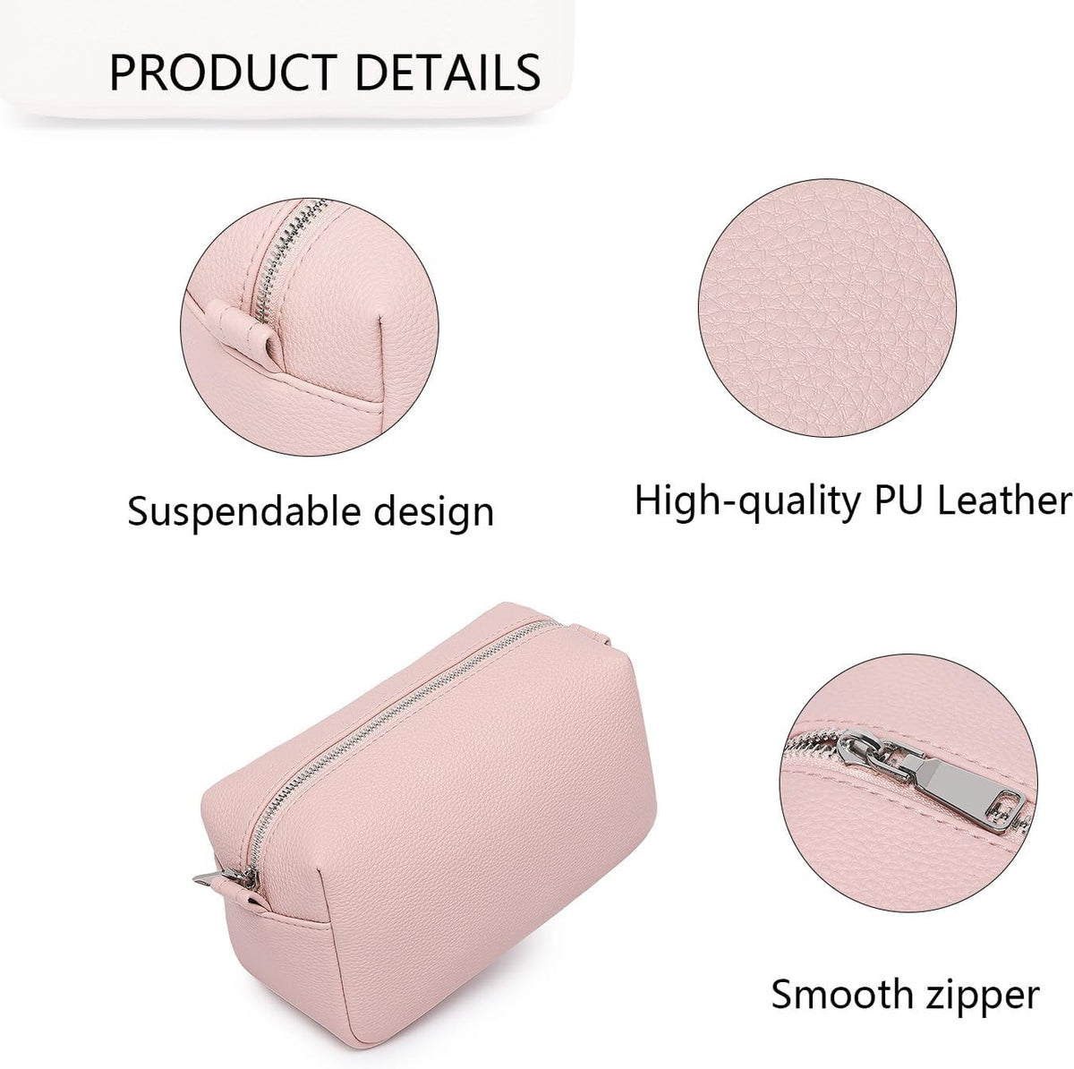 Travel Makeup Bag, Ring Clasp Wristlet Organizer (Charming)