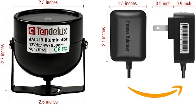 80ft IR Illuminator | AI4 No Hot Spot Wide Angle Infrared Light