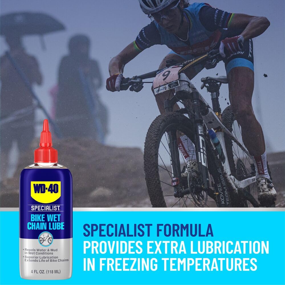 WD-40 Specialist Bike Wet Chain Lube - 4 OZ | Superior Lubrication for Smooth Riding