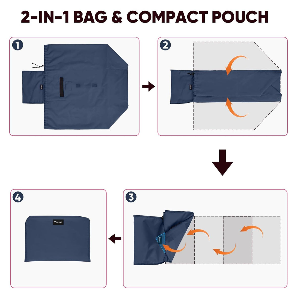 BALEINE Car Seat Travel Bag for Airplane, Water-Resistant Car Seat Bags for Air Travel, Foldable Cover with 3 Handles, Fits Toddler Carseat, Convertible and Booster Seats(Blue)