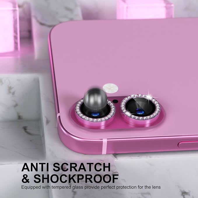 Choiche Compatible for iPhone 16 /iPhone 16 Plus Camera Lens Protector Bling