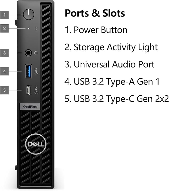 Dell OptiPlex 7020 MFF i5-14500T 16GB DDR5 512GB SSD Business Mini PC | WiFi 6E, Dual DisplayPort, HDMI, Windows 11 Pro, 14-Core Performance, Compact Chassis