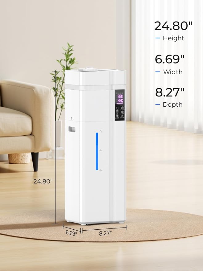 13L/3.43Gal Humidifier Large Room, 800ft² Coverage, 100H Runtime, Auto Humidity Control, Top Fill, Humidifiers for Bedroom, 35dB Quiet, Sleep Mode, Aroma Diffuser, 24H Timer, Auto Shut-off Protection
