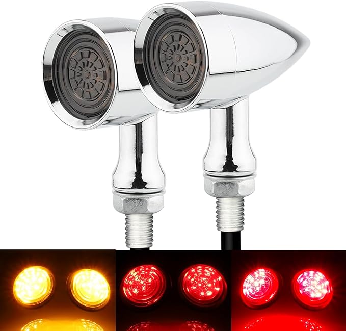 TSUNG Universal Motorcycle LED Turn Signals Lights Small Bullet Front Rear