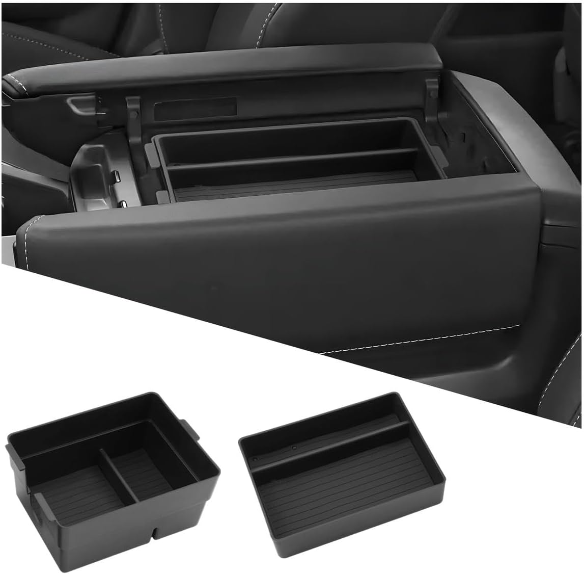 Ruiya Center Console Organizer Compatible with 2024 2025 2026 Lexus TX 350 All Trims Double Layer Armrest Storage Box ABS Lexus TX350 Interior Accessories (2 Pack)