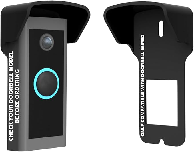 No Drill Rain Cover for Video Doorbell Wired Hood Anti-Glare Protection Weather