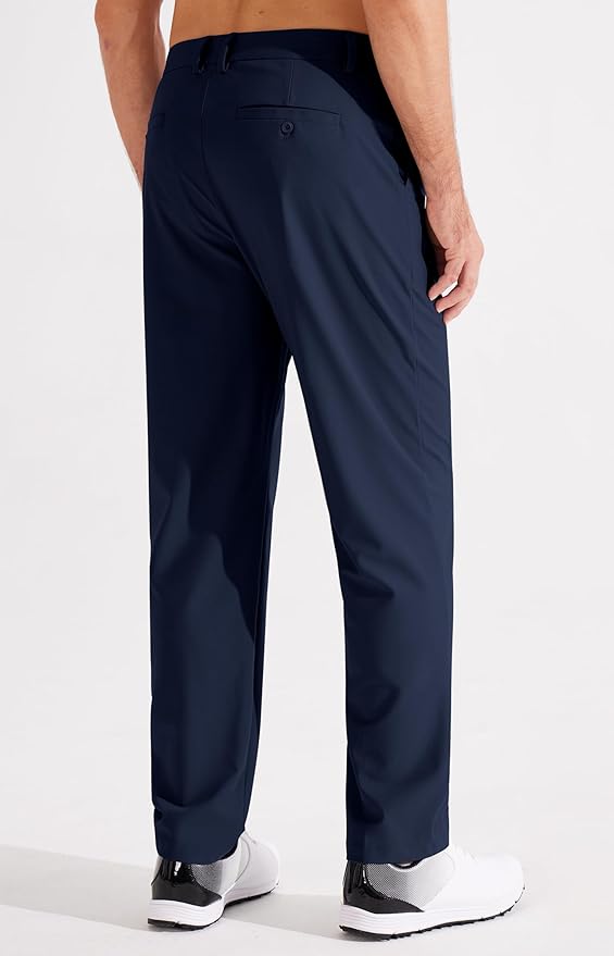 Libin Men's Golf Pants Classic Fit Flat Front Work Dress Pants 29" 31" 33" Stretch Casual Pants Lightweight with Pockets
