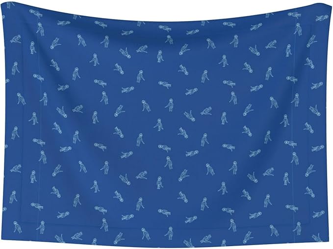 Two Sided Plush Pet Blanket for Warmth Comfort, Blue Background, Reversible Throw with Cozy Nubby Side for Chilly Nights Napping Spots Around House