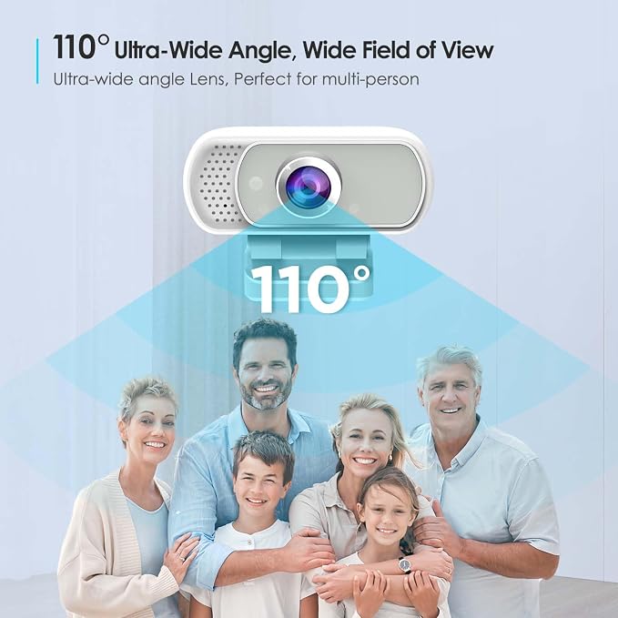 Webcam with Tripod Privacy Shutter: 1080P FHD Web Camera with Mic, Plug & Play