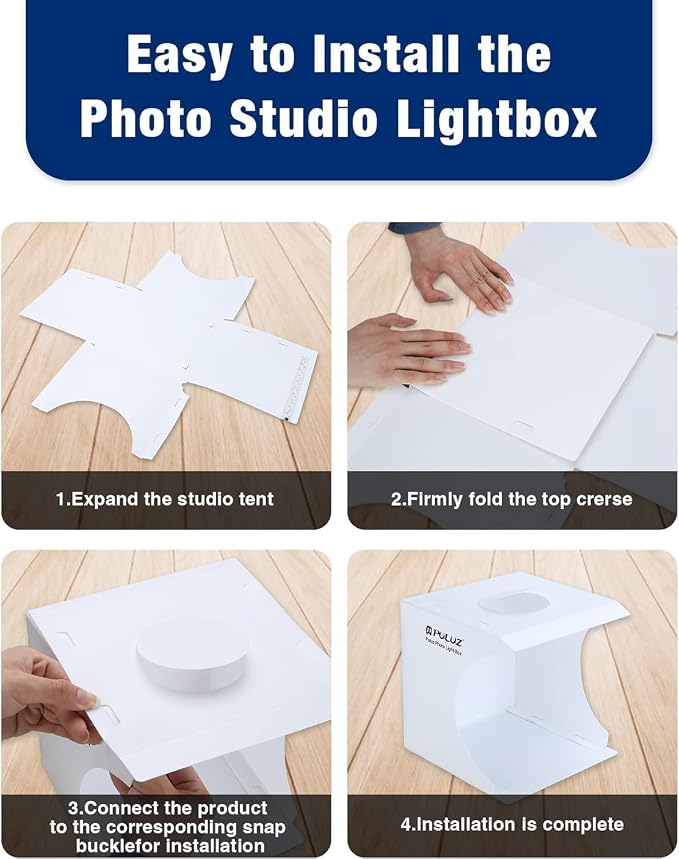 Mini Photo Studio Box, PULUZ 20cm Portable Photography Shooting Light Tent Kit