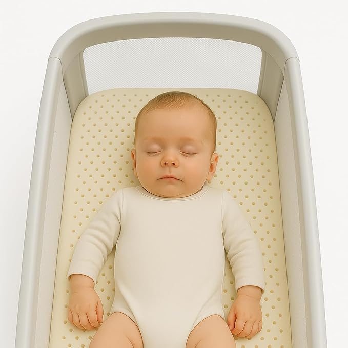 ORGANIC TEXTILES Organic Baby Mattress Topper with Heather Grey Cover - GOLS/GOTS Certified - Breathable, Hypoallergenic, 2" Mini Sleeper (31"x18")