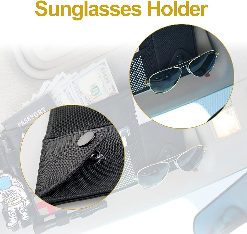 VIPERADE Tactical Car Visor Organizer, MOLLE Storage Pouch, Black