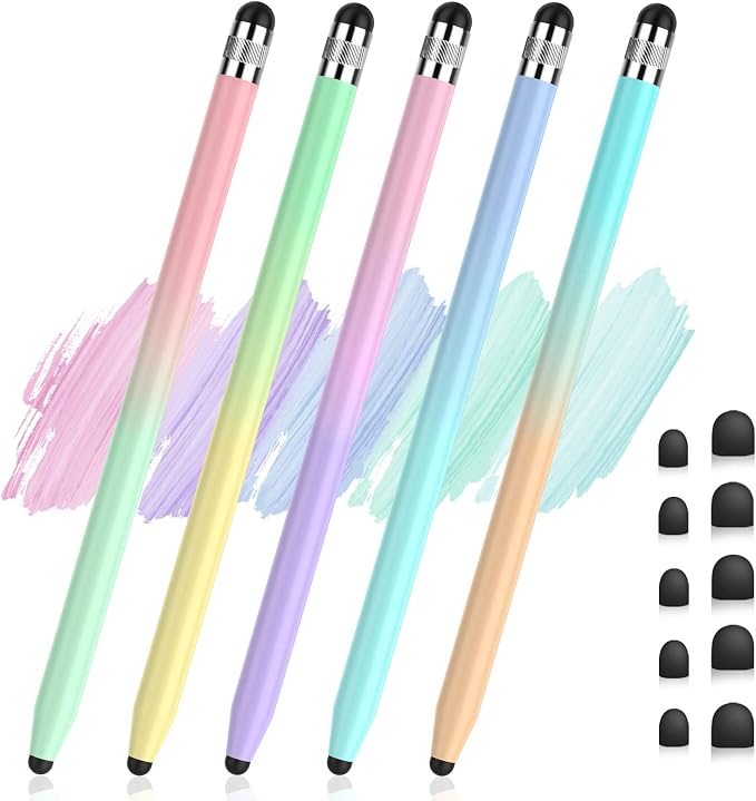 5Pcs Stylus Pens, 2 in 1 Stylus Pen