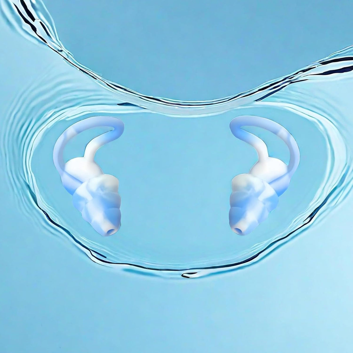 Tayogo Waterproof Silicone Swim Ear Plugs - 3 Pairs for Swimming, Surfing & Snorkeling | Blue