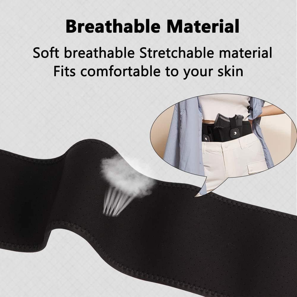 Skiennix Belly Band Holster - Comfortable Neoprene Gun Holster for Glock, Smith & Wesson, Taurus | Fits Most Pistols and Revolvers