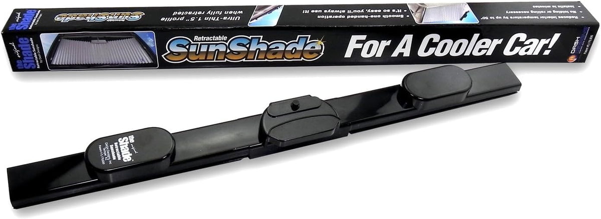 Dash Designs 25" Retractable Windshield Sunshade - Car & Truck Windshield Shade for SUVs, Pickups & Sedans, Accordion Retractable Design, UV Protection, Heat Blocking Sun Shade