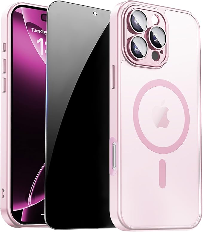 for iPhone 16 Pro Case with Privacy Screen Protector and Camera Protection