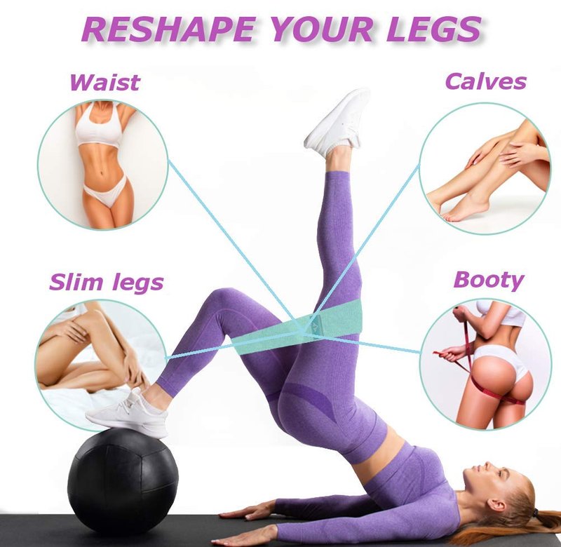 Vikingstrength Booty Bands, Resistance Bands, 3 Levels Exercise Workout Elastic Bands for Legs and Butt, Non-Slip Glute Hip Thigh Band, Booty Bands for Woman Gym Work Out + V-Strength Workout App