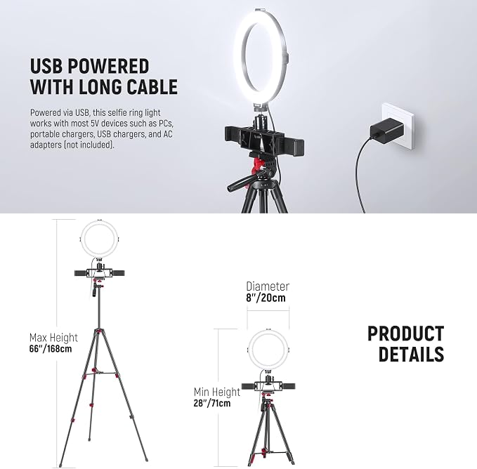 NEEWER Basics 8" Selfie Ring Light