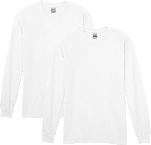 Gildan Heavy Cotton Long Sleeve T-Shirt - Comfortable 2-Pack in Classic Colors