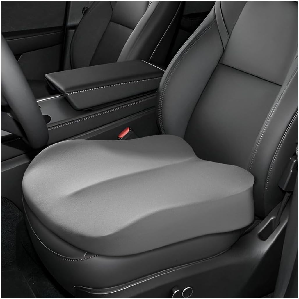 Car Seat Cushion, Comfort Ergonomic Memory Foam Seat Cushion for Tailbone Back Pain Relief, Breathable Car Cushion Suitable for Short People Driver to Get Better View (Black)