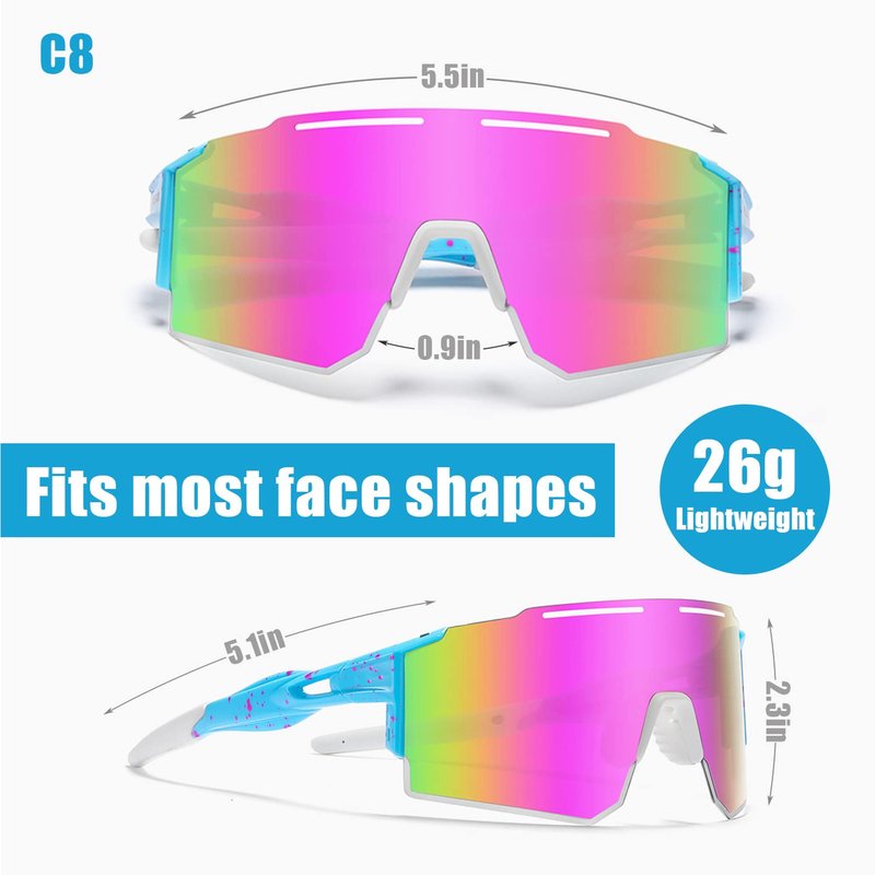 YUNBLL&KO Polarized Sports Sunglasses for Men Women Running Sunglasses Youth Cycling Baseball UV400 Protection