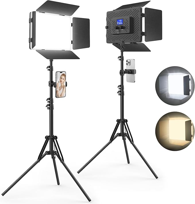 Unicucp 2 Pack Led Video Light Panel Lighting Kit