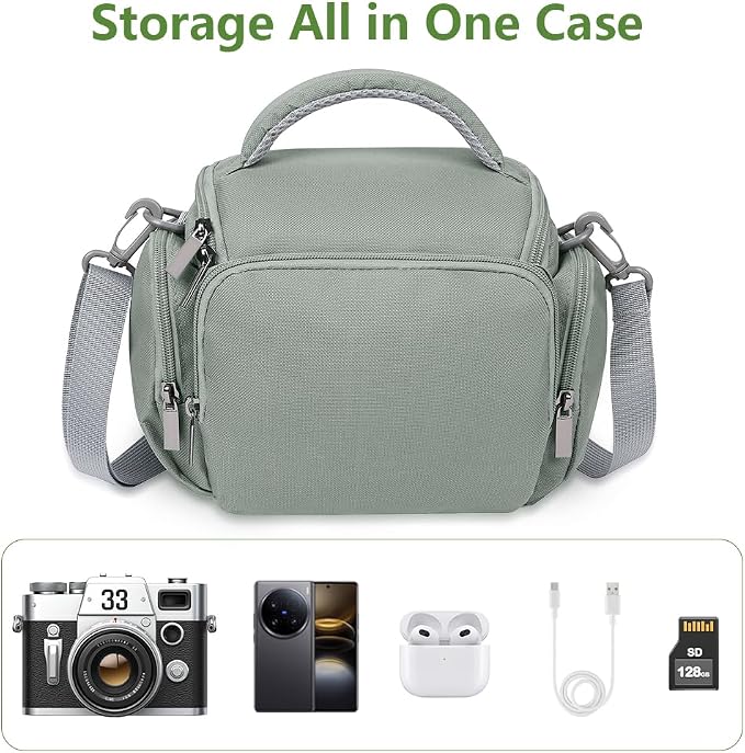 Ainiv DSLR Camera Bag, Waterproof Anti-Shock SLR Camera Case, Large Adjustable