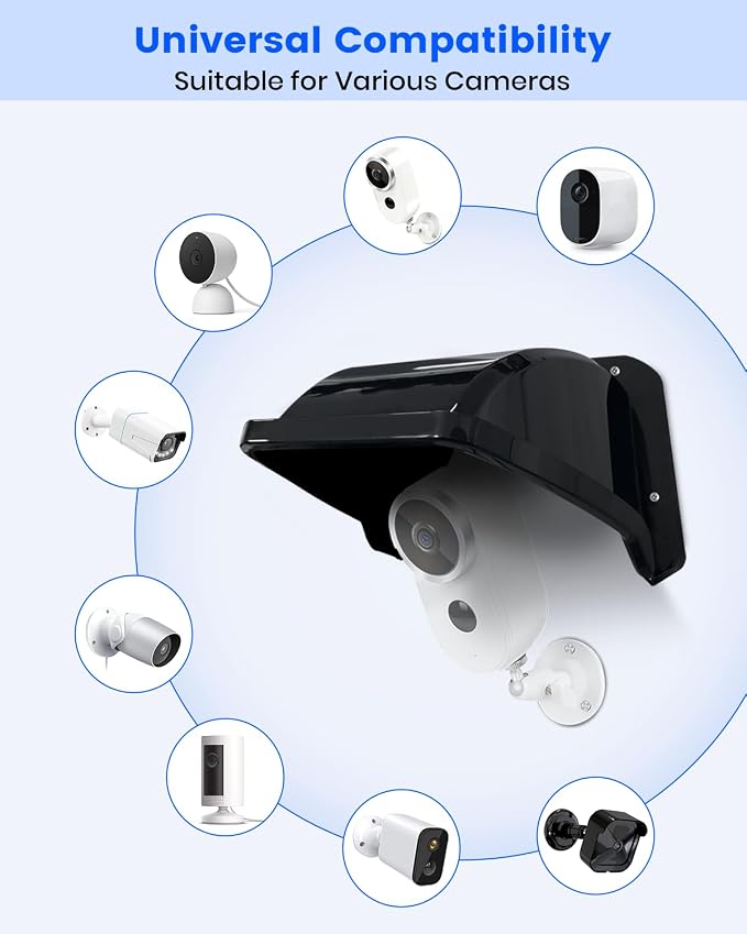 Universal Security Camera Sun Rain Cover Shield, ABS Plastic Weatherproof