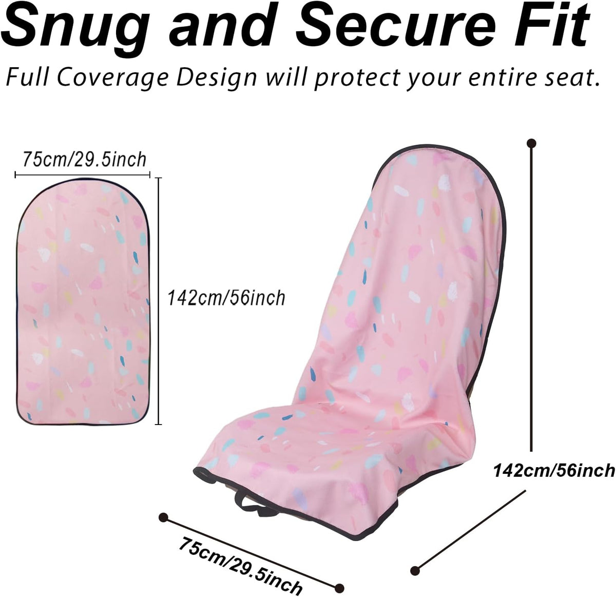 Sweat Towel Car Seat Cover Protector Front Seats for Gym Workout, Running, Swimming, Beach and Hiking, Waterproof Universal Seat Cover for Car, Trucks, Van & SUV (1, Pink Marble, Front)