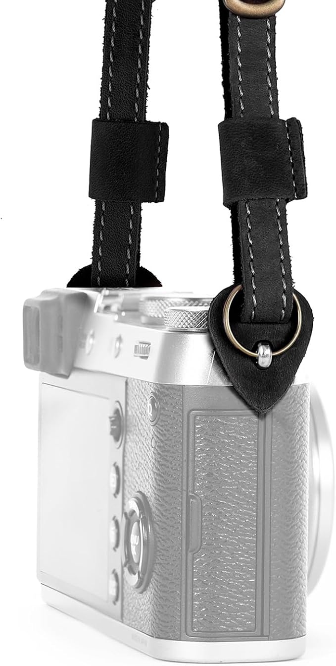 MegaGear Sierra Genuine Full-Grain Leather Camera Strap — Vintage Shoulder &